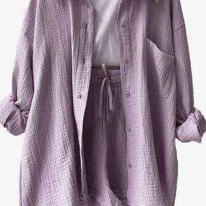 Lilac Drawstring Women’s Shorts